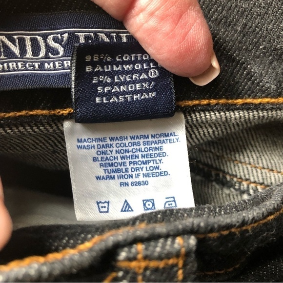 Land’s End Dark Wash Denim Straight Jeans 16 - Picture 7 of 9